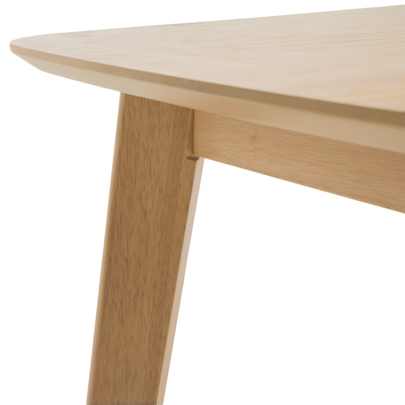 59" Mid-Century Modern Rectangular Dining Table with Rubberwood Legs