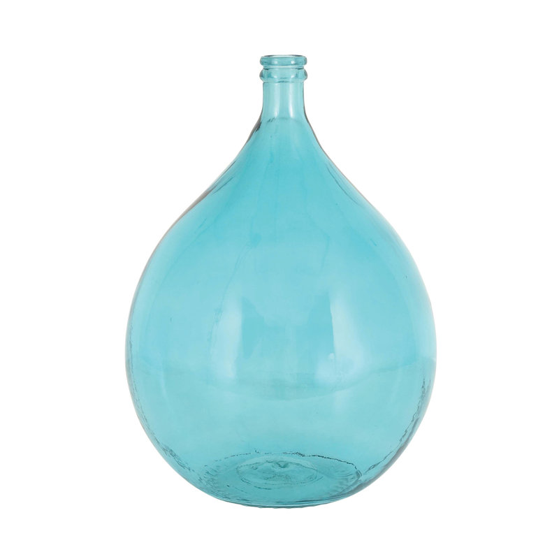 Vase de plancher en verre 22 po, Turquoise