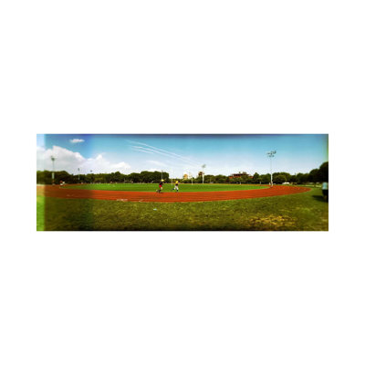 People Jogging In A Public Park, Mccarren Park, Greenpoint, Brooklyn, New York City, New York State, USA by Panoramic Images - Wrapped Canvas Panoramic Print