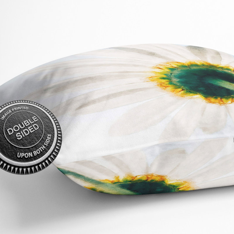 White Daisy Vol.1 Scatter Cushion, 40cm H x 40cm W x 15cm D