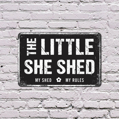 The Little She Shed 18 Inch x 24 Inch Novelty Aluminum Sign