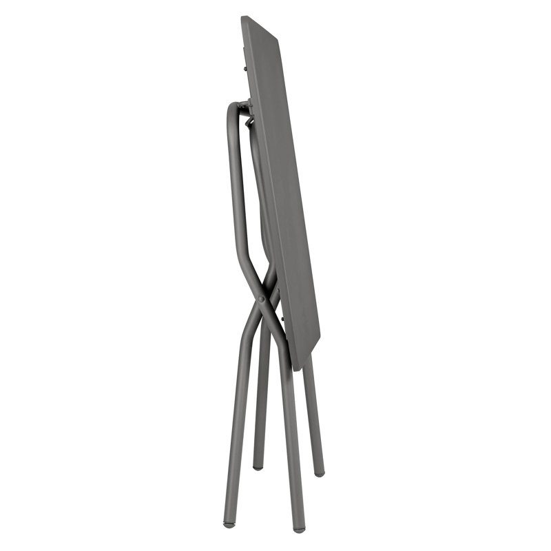 Titanium Gray Galvanized Steel Rectangular Folding Table