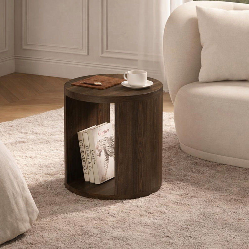 Table de bout en noyer, H 22 po x l 19,7 po x P 19,7 po, Noyer, Noyer