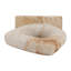 Statue abstraite géométrique en forme de boucle de pierre pour la décoration intérieure - Accent sculptural naturel pour la décoration de salon ou d'étagère - 11 po, brun et blanc
