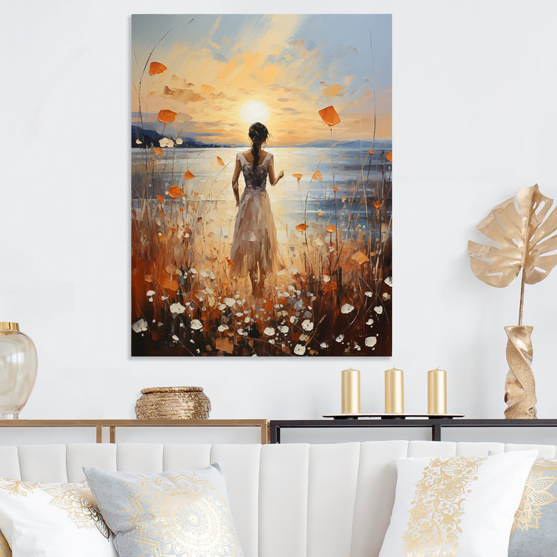 Femme jouant au bord de la plage - mode, art en métal, H 20 po x l 12 po x P 1 po
