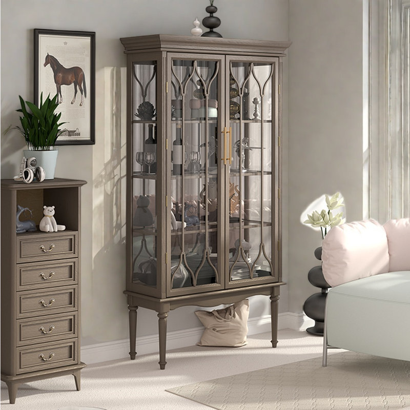 Bibliothèque en verre European Light Luxury, Gris