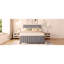 Lit plateforme tapissier en velours avec lit gigogne