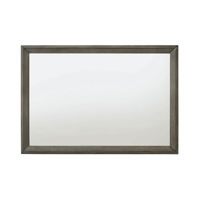 Miroir avec cadre en chêne gris, Gris, 32 po x 46 po