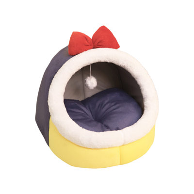 Cat Winter Sleeping Bag 11x11.8in Semi-Enclosed Warm Bed For Small Pets, Multicolor