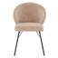 Chaise d'appoint de salle à manger rembourrée en chenille moderne avec dossier en coquillage et accoudoirs sans accoudoirs avec pieds en métal noir pour la cuisine et la chambre à coucher-62841950
