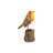Wood European Robin Figurine â€“ Hand Carved Songbird Sculpture, Rustic Bird Decor on Driftwood Base