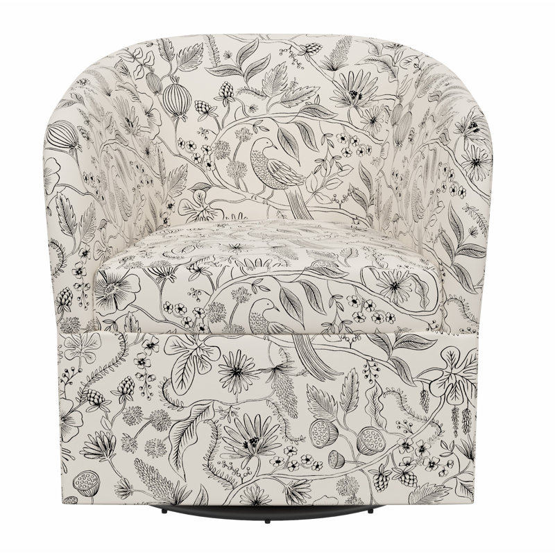 Chaise pivotante Pembroke, Rpc Aviary Black & Cream Linen