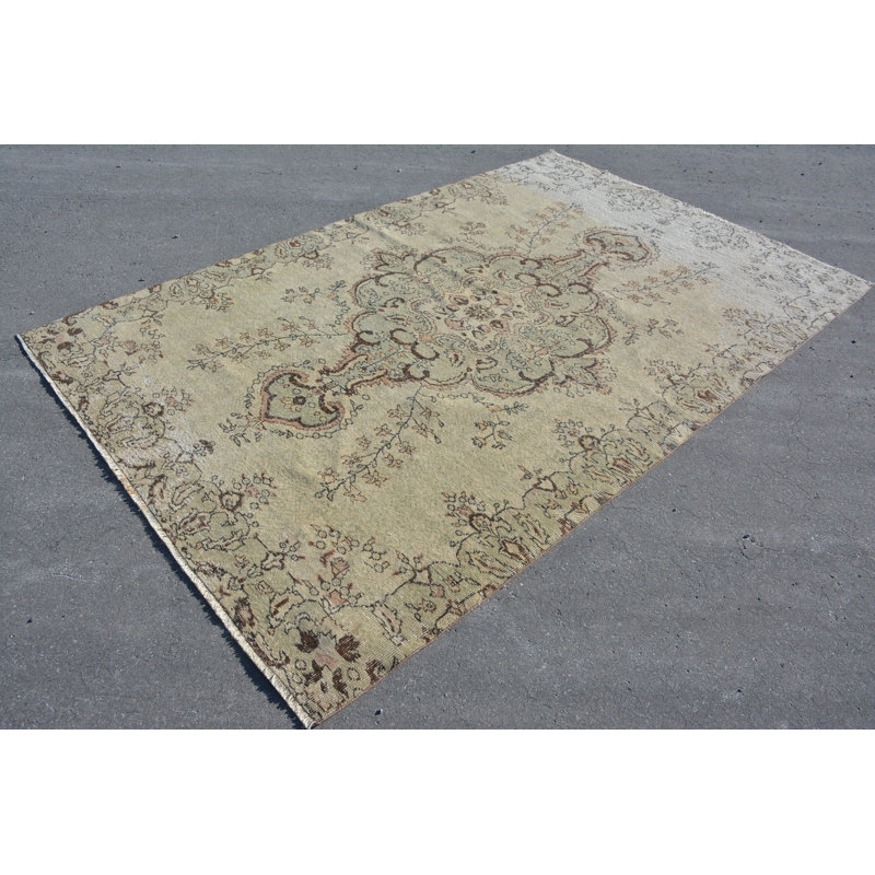 Tapis rétro, tapis turc, tapis Anatolian, grands tapis bruns 6,2 x 9,5 pi, tapis Boho