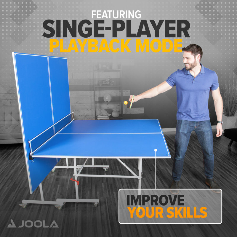 JOOLA Quadri Indoor 15mm Table Tennis Table - Ping Pong Table with Quick Clamp Ping Pong Net Set