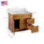 Meuble-lavabo de 37 po en bouleau avec dessus blanc large Brookings, entièrement assemblé