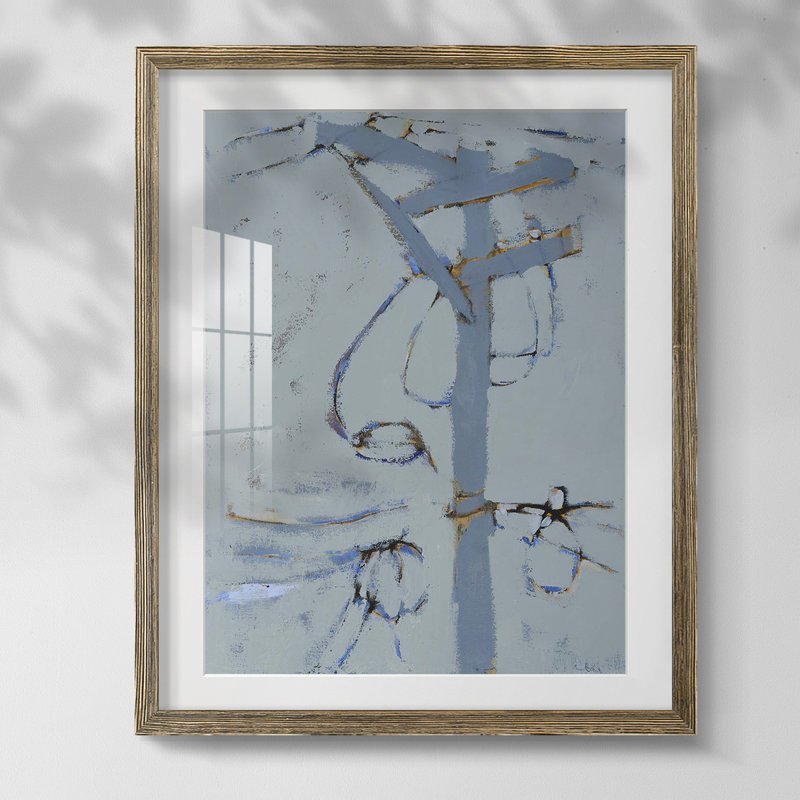 Canne Garden, reproduction encadrée, Blanc, Papier avec cadre noyer