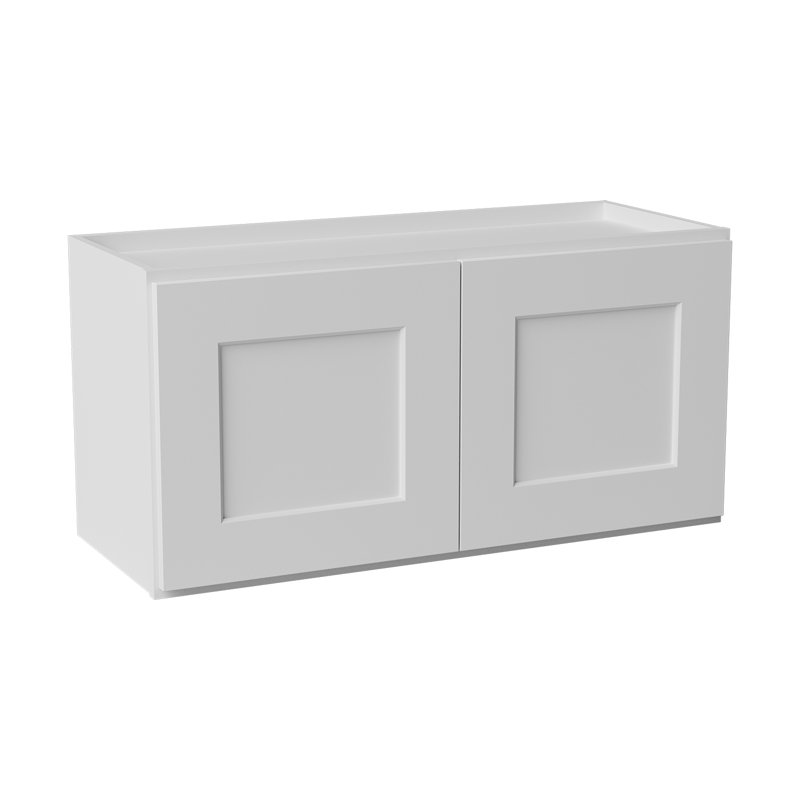 Armoire de cuisine en bois massif prête à assembler, H 15 po x l 30 po x P 12 po, White