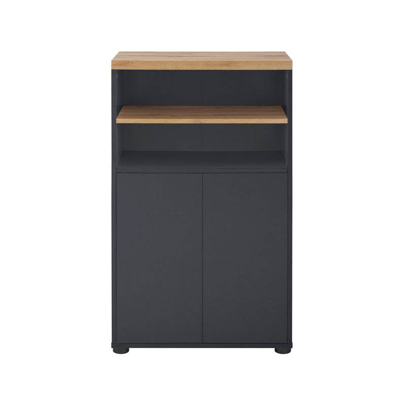 Acelynn Display Cabinet, Anthracite/Oak