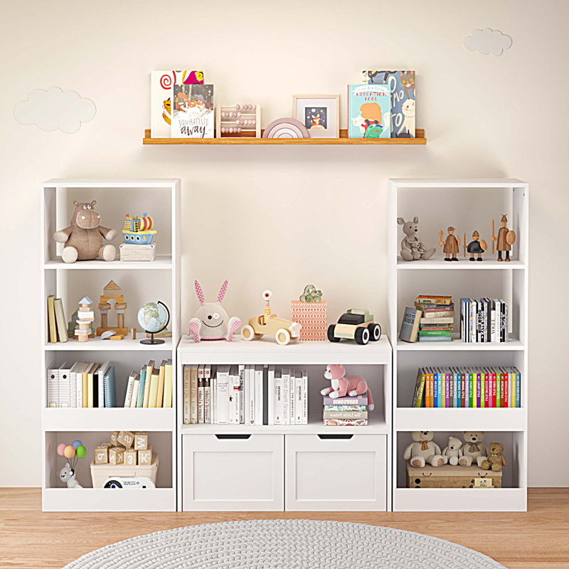 Book Organizer Wooden Bookcase, toy Storage Cabinet Organizer
