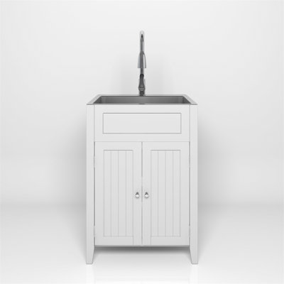 23.6'' L x 19.7'' W Stainless Steel Portable Laundry Sink with Faucet