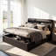 Bakki PU Upholstered Hydraulic Bed With Concealed Headboard Storage, Bed Box Storage-1312679281-1339353377