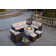 Small Firepit With 1403B Wicker 8 - Person Patio Conversation Sets with Cushions