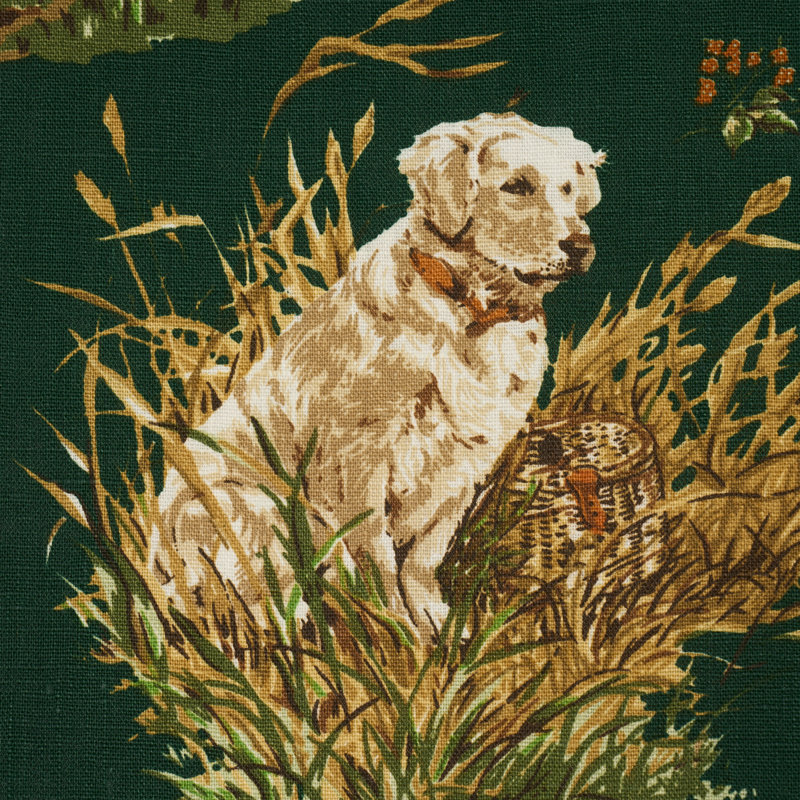 Dog & Duck Fabric, Green