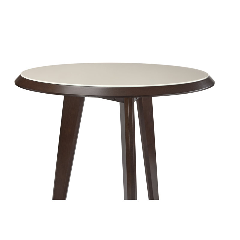 Espresso 3-Piece Round Glass Top Pub Set with Oak Base