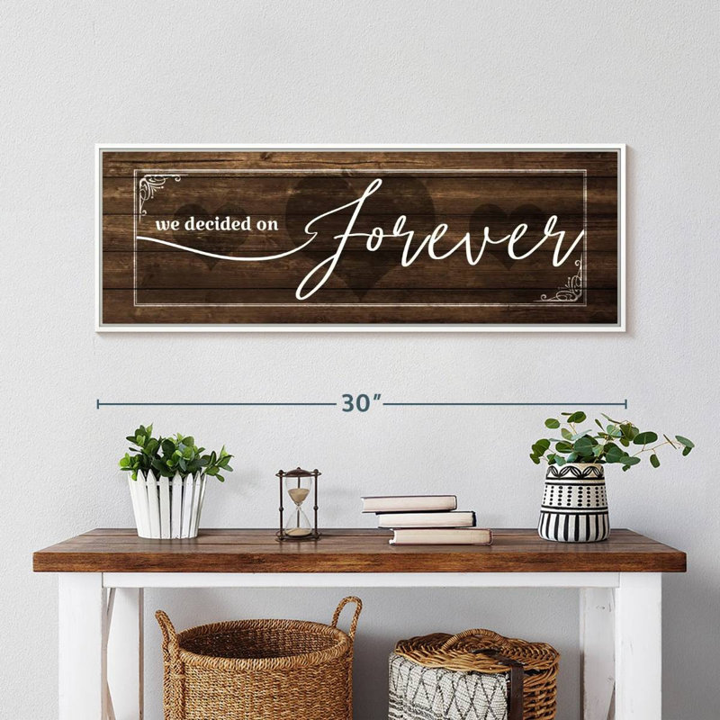 Plaque murale «Forever Love», 31 po x 11 po, Cadre flottant blanc