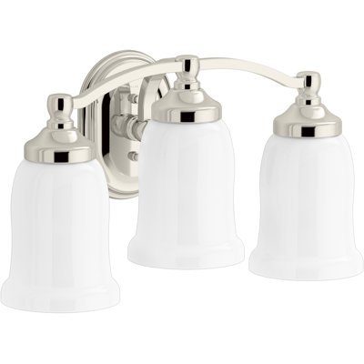 Bancroft 3 Light Indoor Bathroom Vanity Light Fixture, Position Facing Up or Down, UL Listed
