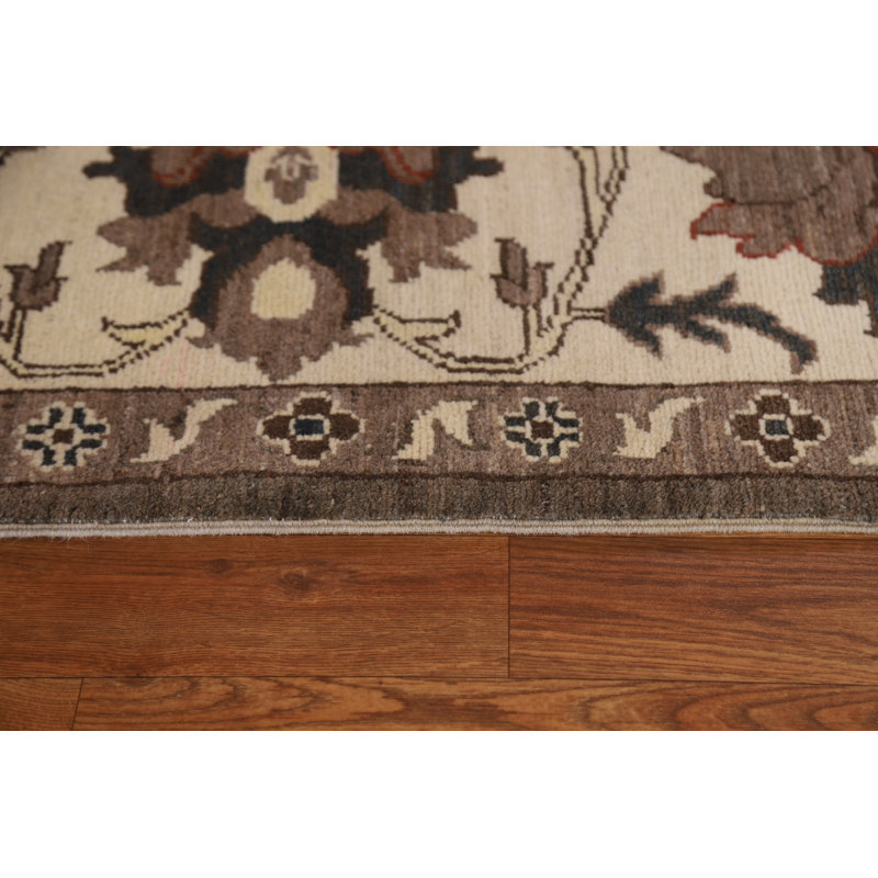 Tapis oriental à motif végétal Oushak fait à la main 8 x 10