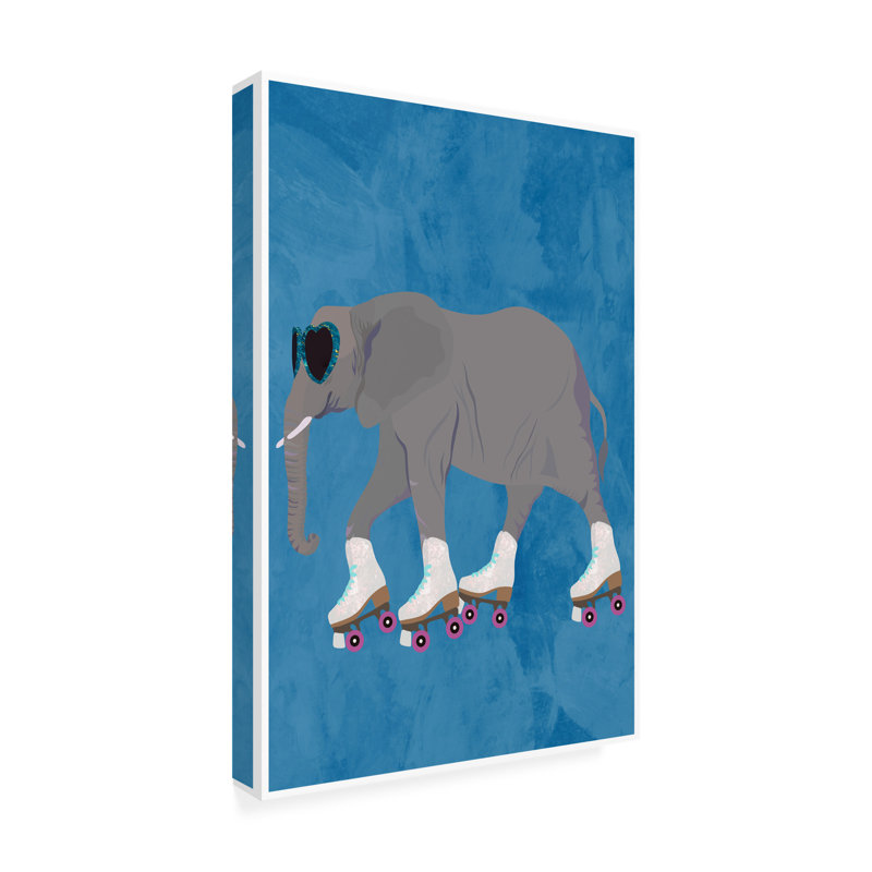 Art sur toile éléphant, Rouleau Sarah Manovski, H 19 po x l 12 po