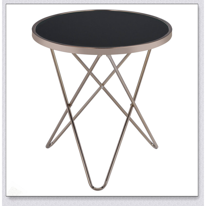 Black Glass Top Round Table