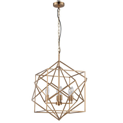 Lustre géométrique 3 lumières unique/relevé Shurtleff