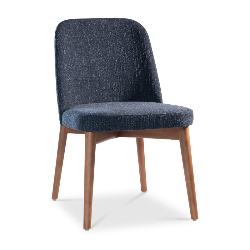 Chaise de salle à manger Nikita, Mélange bleu / nogal
