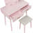 Captivating Pink Vanity Dresser With Mirror & Stool - Bedroom Element And For Functional Storage Unit-900857251