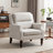 Boucle Fabric Accent Chair with Solid Wood Legs-949130037