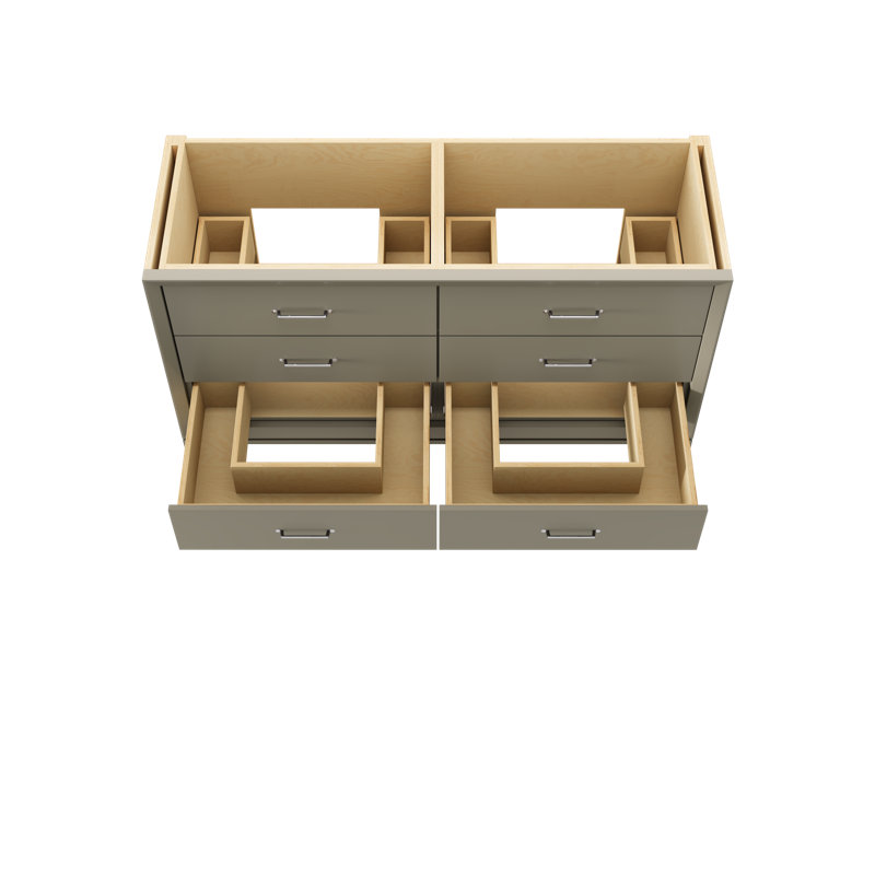 Alexandra Double Drawer Bath Vanity, French Olive, 60", Polished Chrome