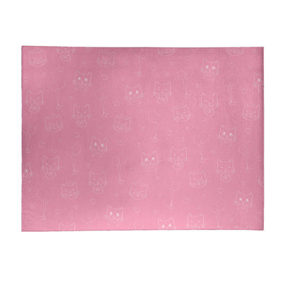 Tapis zone rose fait main