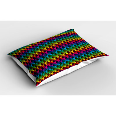 Trippy Polyester Geometric Sham Set