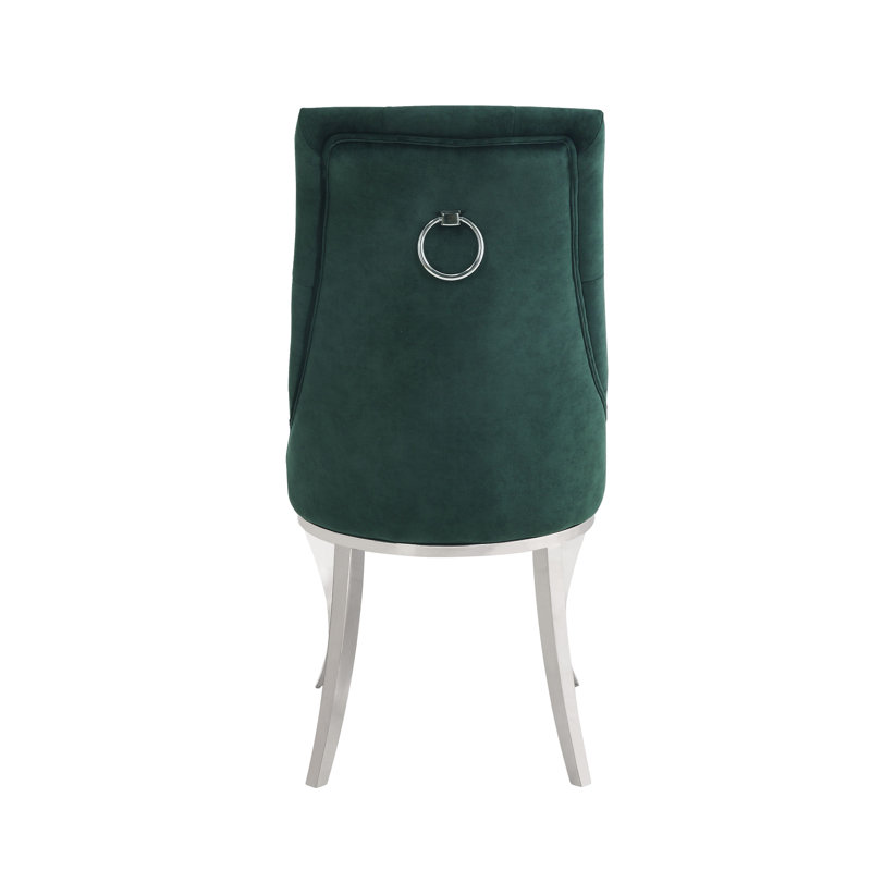Chaise d'appoint capitonnée Dominik, Vert