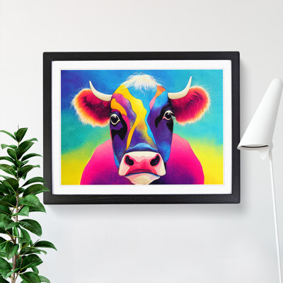 Colourful Cow Vol.4 Abstract - Framed Print