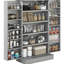 Boîte de rangement de cuisine de 41 po, 12 tablettes de porte, portes doubles, 5 tablettes, réglable, gris papier pour un espace de rangement pratique, moderne