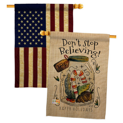 Double Sided 40'' H x 28'' W Polyester Christmas House Flag