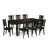 9 Piece Kitchen Table Set Includes a Rectangle Dining Table with Butterfly Leaf and 8 Dining Room Chairs, Black-1680899913