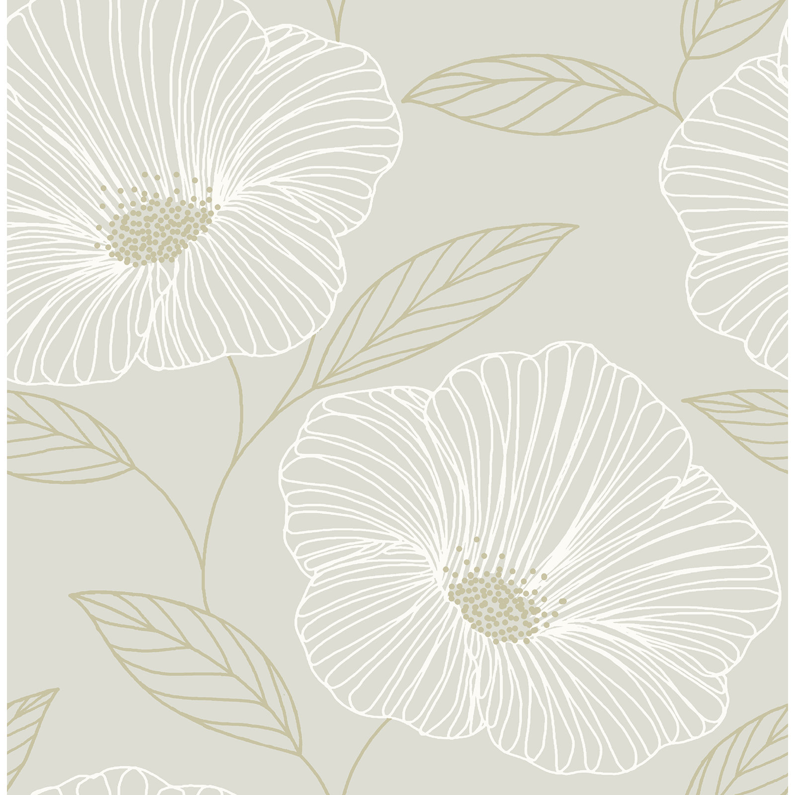 Mistral Mythic Floral Wallpaper Sample, Dove