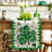 Four Leaf Clover Shamrocks Table Runner, St. Patrick’S Day Lucky Stripes Kitchen And Dining Decor
