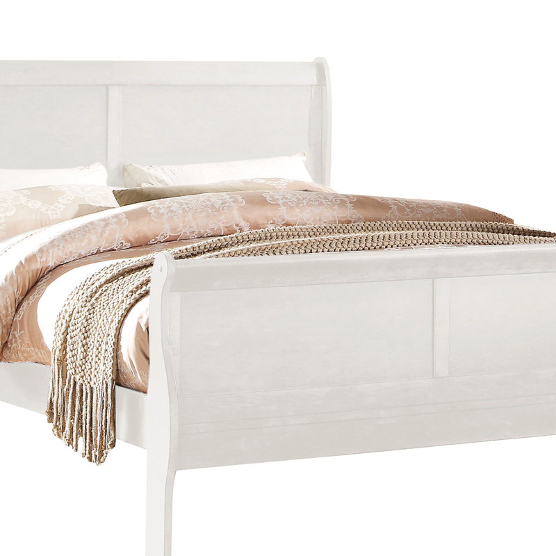 Grand lit de teinte blanche, style classique avec solution de rangement pour tiroir, quincaillerie en nickel brossé, sommier nécessaire pour le soutien, structure de cadre en bois de pin, mobilier de chambre contemporain