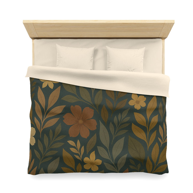 Microfiber Duvet Cover Boho Style, Design 69, King Duvet Cover, Cream