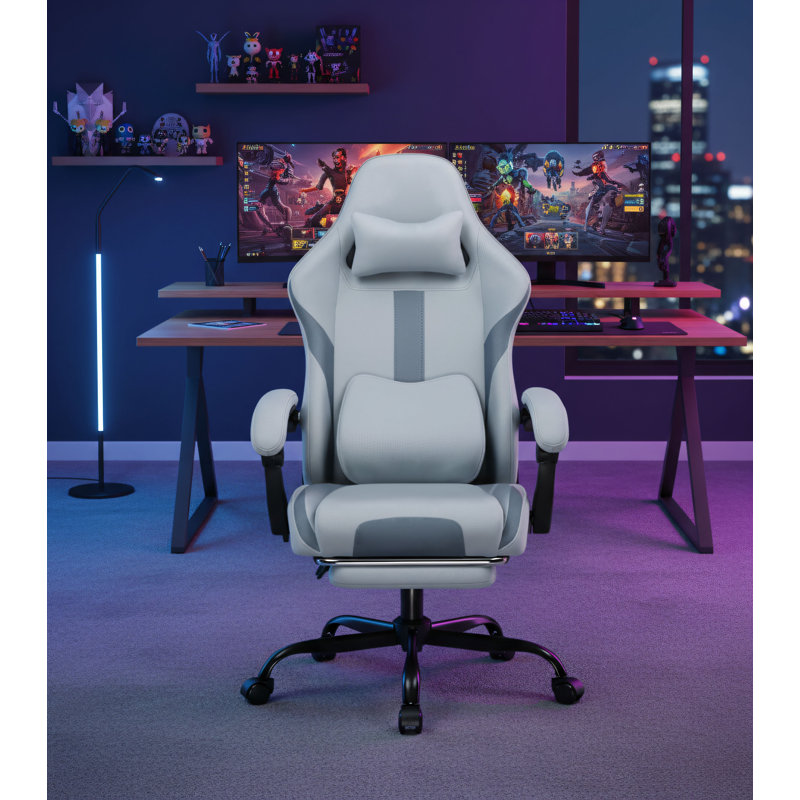 Fauteuil de jeu ergonomique respirant à haut dossier Fog Blue